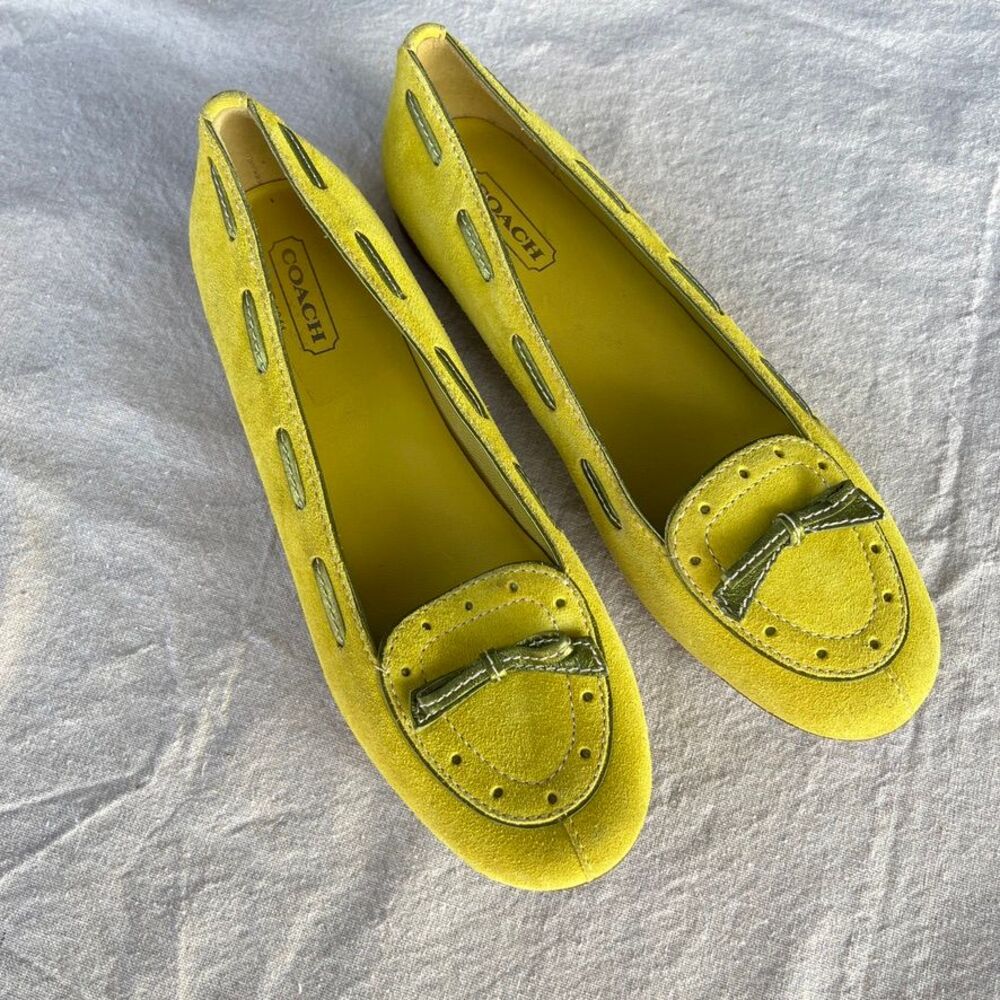 COACH Juliana lime green flats